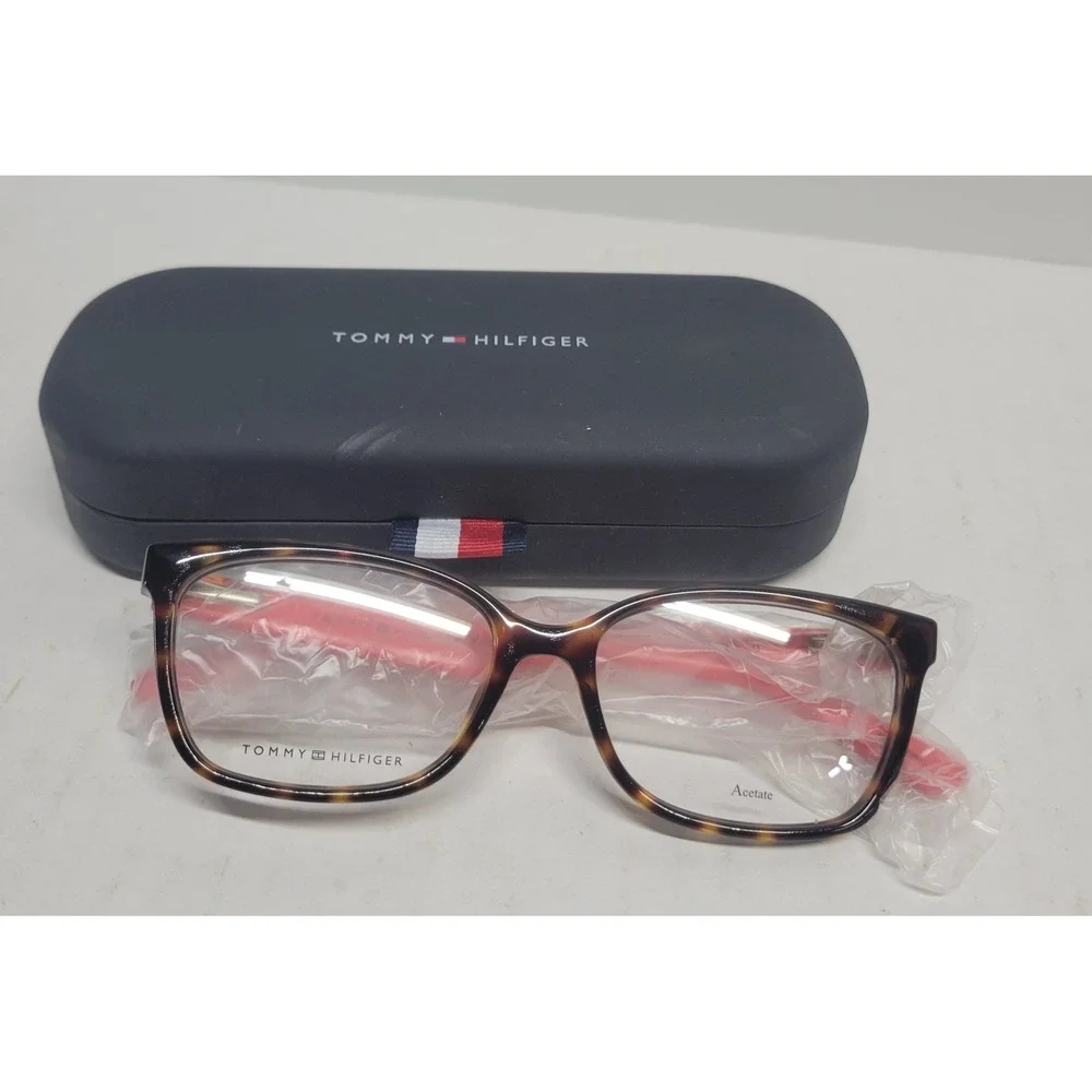Tommy Hilfiger TH 1492 9N4 Tortoise Pink Rectangular Eyeglasses Frames with Case